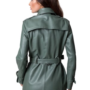 Custom made leather TRENCH COAT Leather coat Spring Summer leather coat Burberry type leather coat for women Plus size coat XXL jacket
