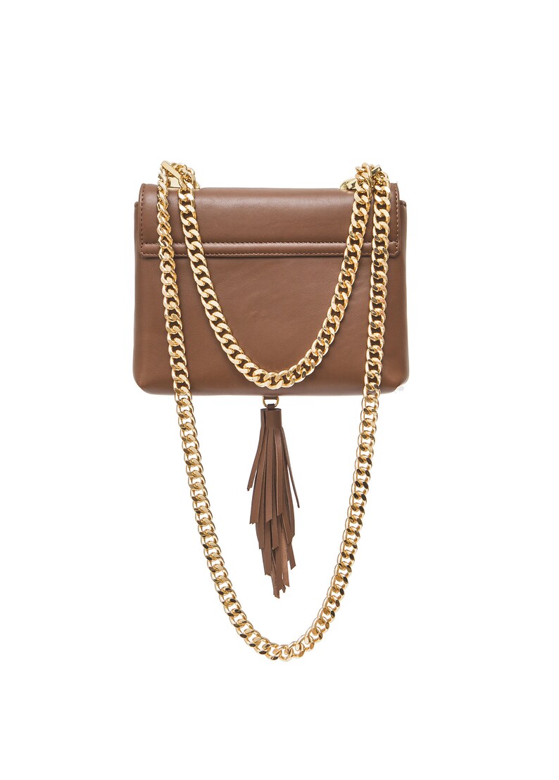 Brown Leather Bag Brown Shoulder Bag Custom Made Bag PARIS With