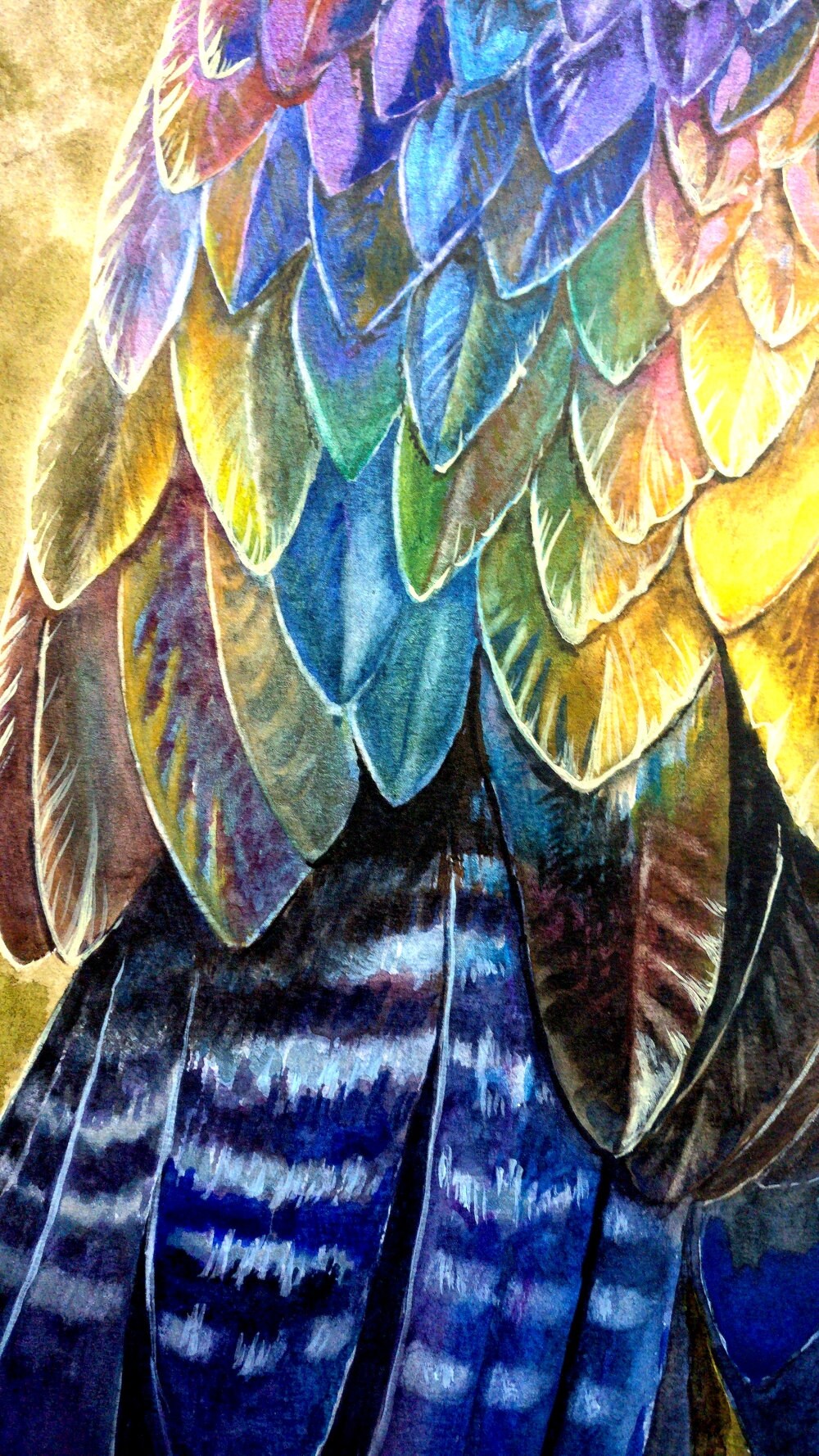 青いハヤブサの絵画、オリジナルの金属製鳥のアートワーク - Etsy 日本
