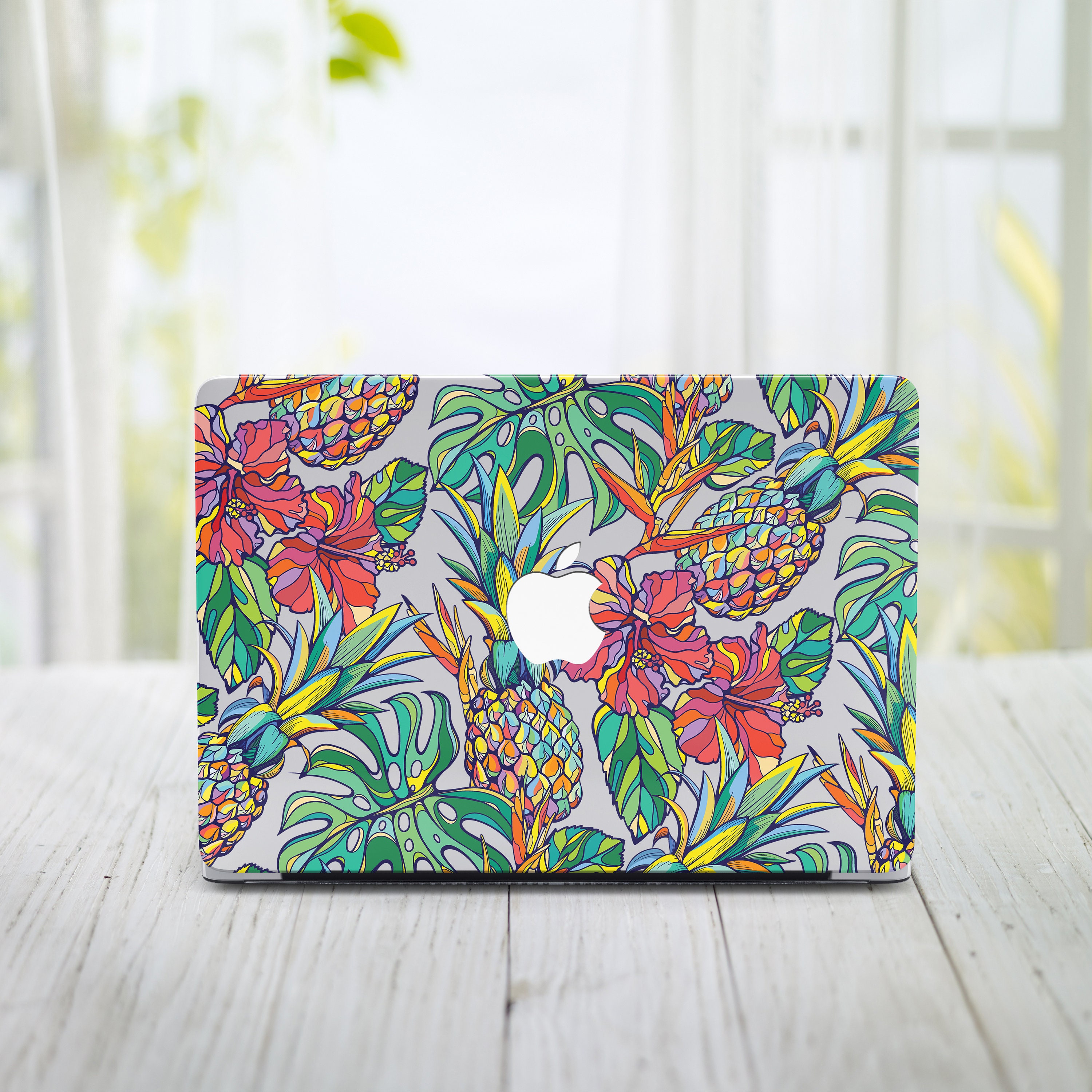 2in1 Plants Floral Crystal Case For Macbook M1 M2 Air 15 13 Pro 16 14 11 12  inch