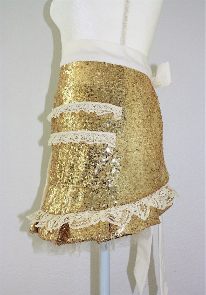 Gold Hosting Apron Gold and Cream Apron Fancy Apron Etsy