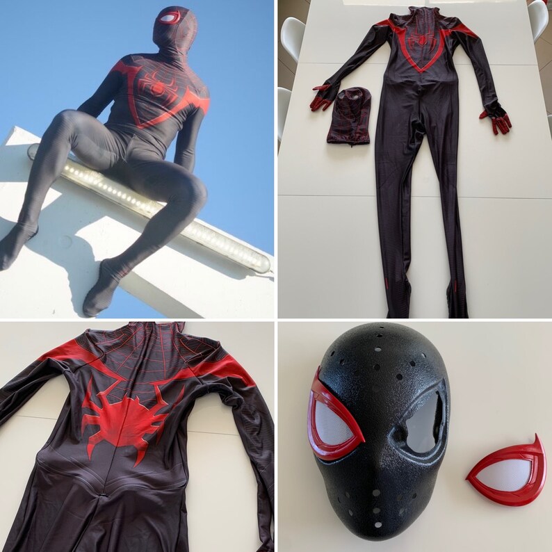 Miles Morales PS5 Costume Cosplay Lycra Faceshell | Etsy