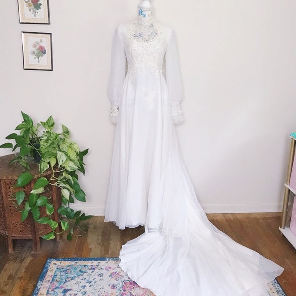 Vintage 70's Bohemian Wedding Dress