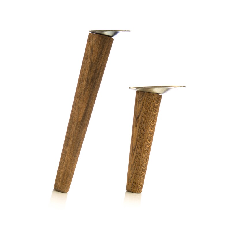 Replacement Ikea Cabinet Legs Set Of 4 Oak Mid Century Image 0