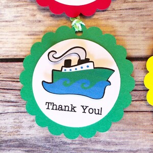 Transportation Party Favor Tags Thank You Tags, First Birthday, Favor Bags, Boat, Things That Go, Gift Tags, Garbage Truck, School Bus image 6