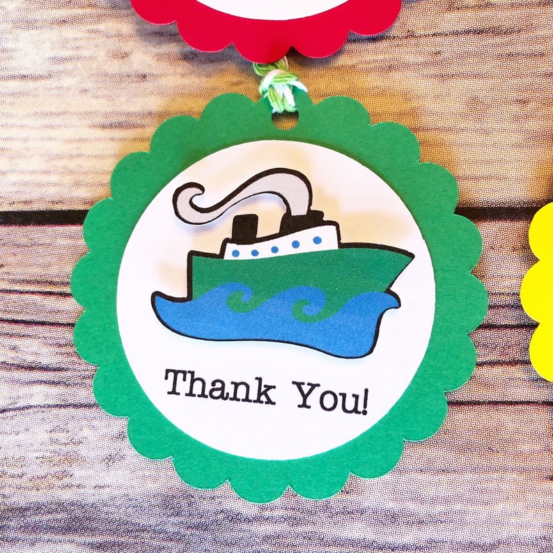 Transportation Party Favor Tags Thank You Tags, First Birthday, Favor Bags, Boat, Things That Go, Gift Tags, Garbage Truck, School Bus image 6