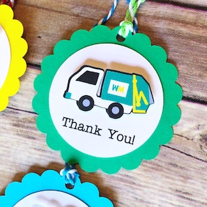 Transportation Party Favor Tags Thank You Tags, First Birthday, Favor Bags, Boat, Things That Go, Gift Tags, Garbage Truck, School Bus image 5