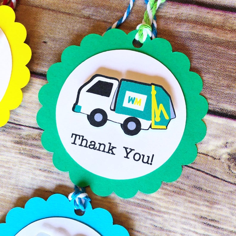 Transportation Party Favor Tags Thank You Tags, First Birthday, Favor Bags, Boat, Things That Go, Gift Tags, Garbage Truck, School Bus image 5