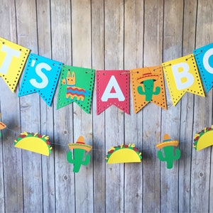 It's A Boy Fiesta Banner - Baby Shower, Mexican Party, Cinco De Mayo, Wall Decor, Cactus