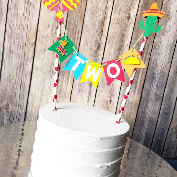 Fiesta Cake Bunting - Cake Topper, Cinco De Mayo, Mexican, Birthday Party, Baby Shower