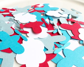 Airplane Birthday Party Confetti - Table Decor, Clouds, Plane, First Birthday, Baby Shower, Photo Prop