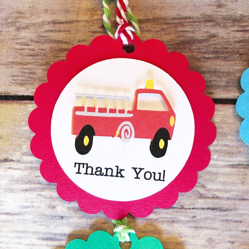 Transportation Party Favor Tags Thank You Tags, First Birthday, Favor Bags, Boat, Things That Go, Gift Tags, Garbage Truck, School Bus image 2