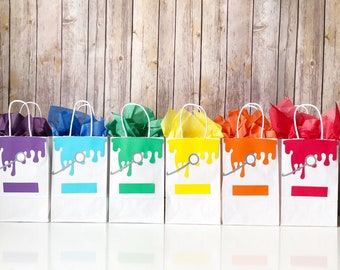 Art Party Favor Bags, Paint Party Favors, Goodie Bags Kids Birthday, Art Birthday Party Goody Bags, Painting Party