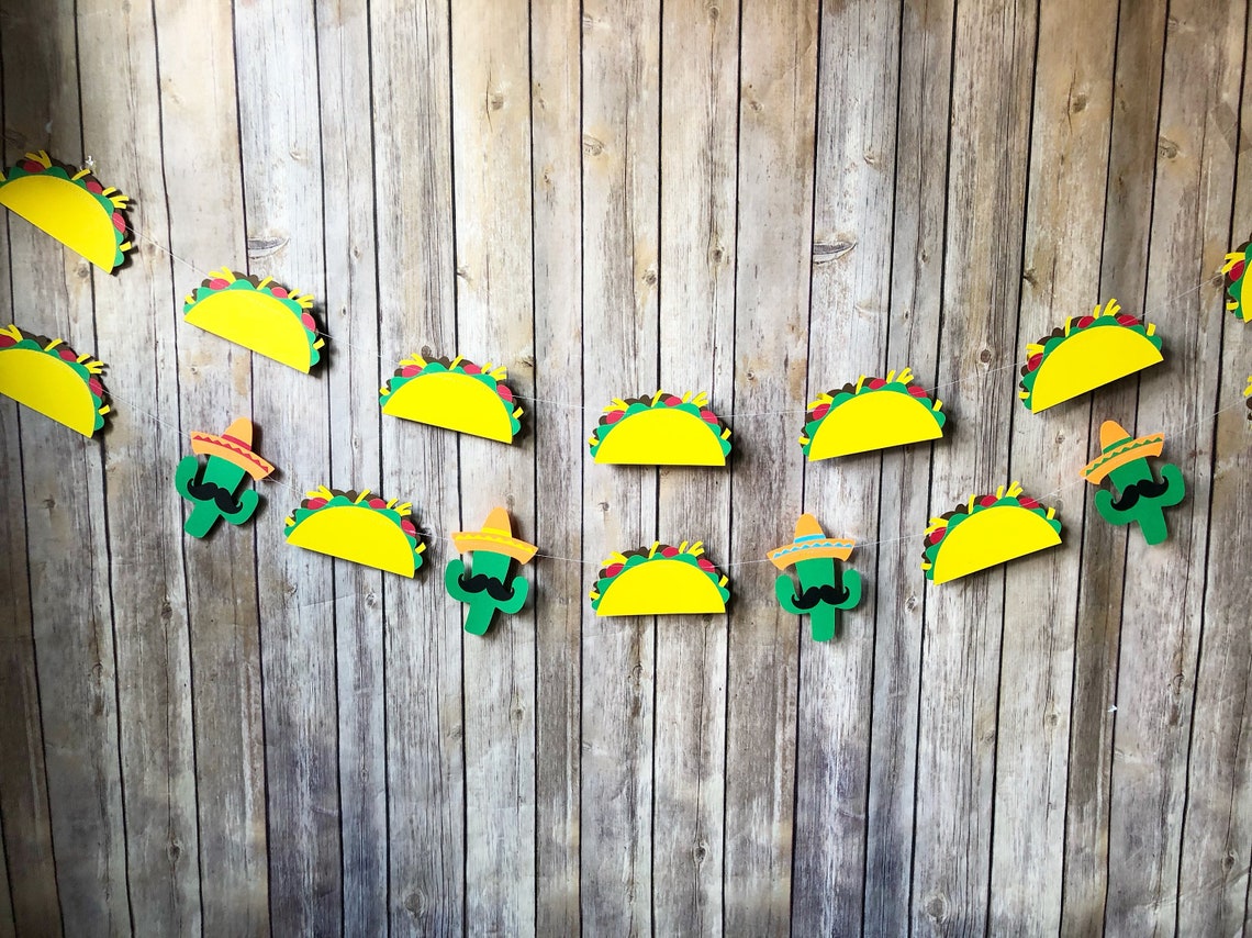 Fiesta Taco Garland Mexican Cinco De Mayo Tacos & Cactus Etsy