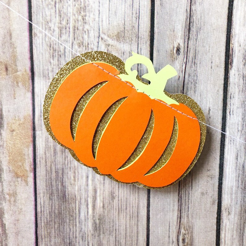 First Birthday Baby Shower Pumpkin Garland Photo Prop Fall Party
