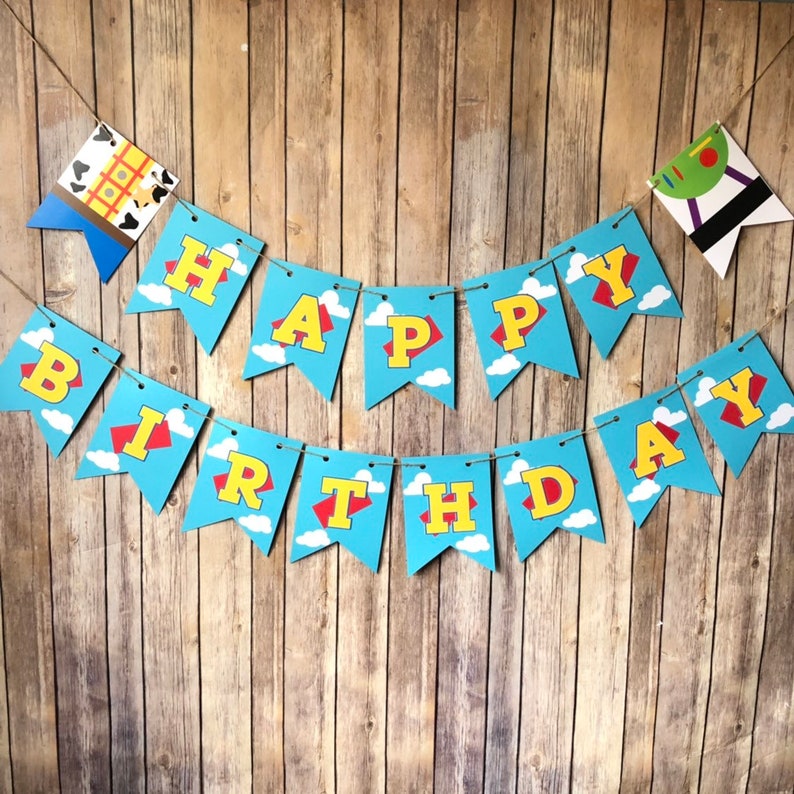 Toy Story Inspired Party Banner First Birthday Movie Etsy