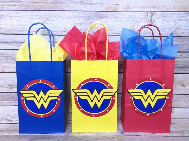 Wonder Woman Inspired Party Favor Bags Goody Bags Treat - Etsy