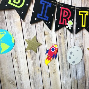 Space ONE High Chair Banner First Birthday, Party, Moon, Rocket, Planets image 7