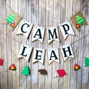 Camping Bachelorette, Camping Party Banner, Glamping Party Decor, Camping Party Decorations, Backyard Camping Party, Camping Party Theme