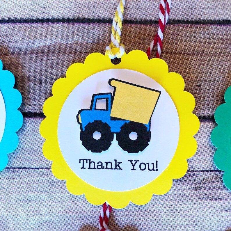 Transportation Party Favor Tags Thank You Tags, First Birthday, Favor Bags, Boat, Things That Go, Gift Tags, Garbage Truck, School Bus image 4