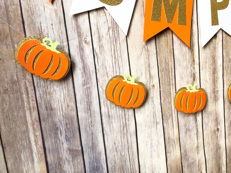 First Birthday Baby Shower Pumpkin Garland Photo Prop Fall Party