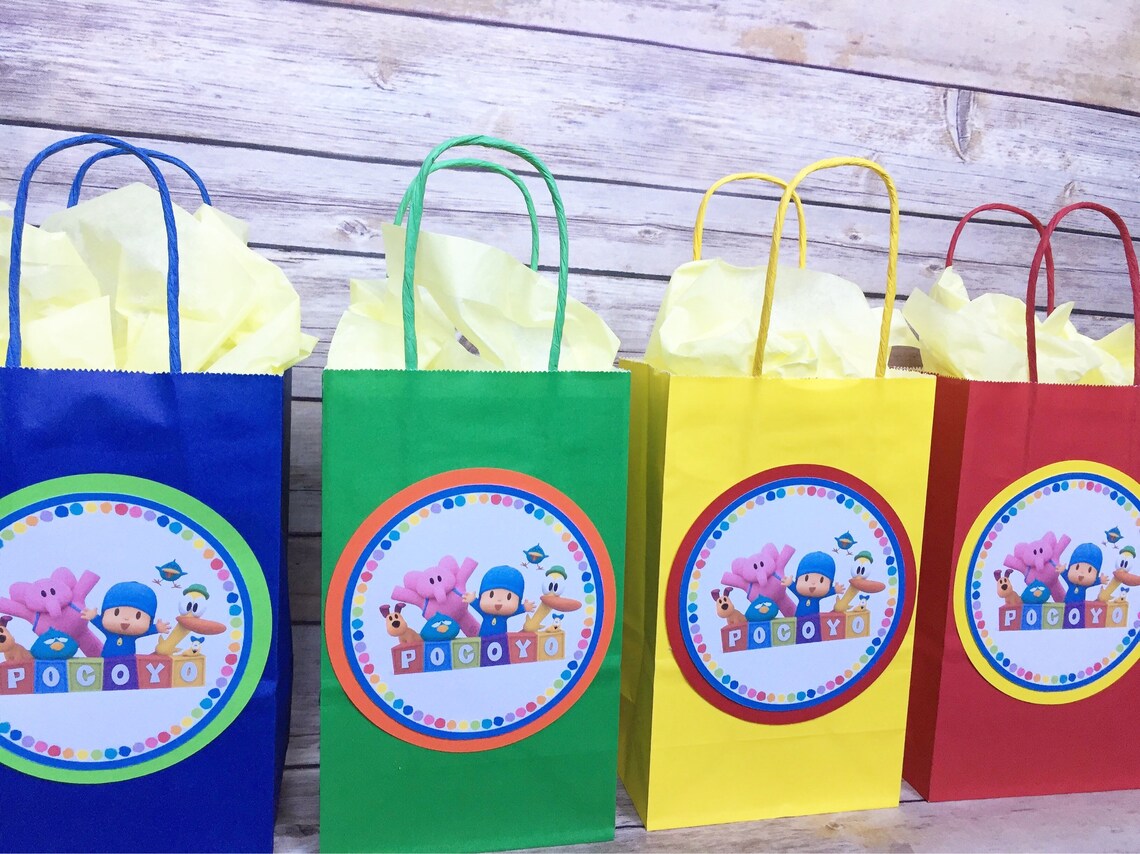 Pocoyo Birthday Favor Bags First Birthday Goody Bags Table Etsy