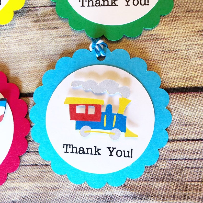 Transportation Party Favor Tags Thank You Tags, First Birthday, Favor Bags, Boat, Things That Go, Gift Tags, Garbage Truck, School Bus image 9