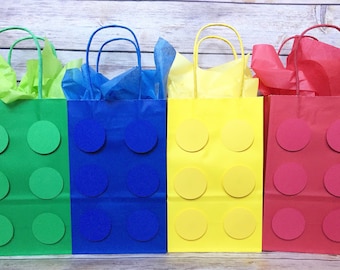 Building Blocks Party Favor Bags - Goody Bags, First Birthday