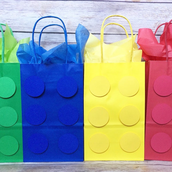 Building Blocks Party Favor Bags - Goody Bags, First Birthday