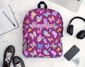 Custom Name Backpack, Butterfly Backpack, Toddler Custom Name Backpack, Kids Custom Name Backpack, Butterfly Backpack, Gift for Kids