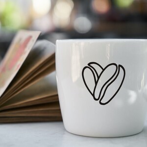 Vinyle autocollant grains de café coeur
