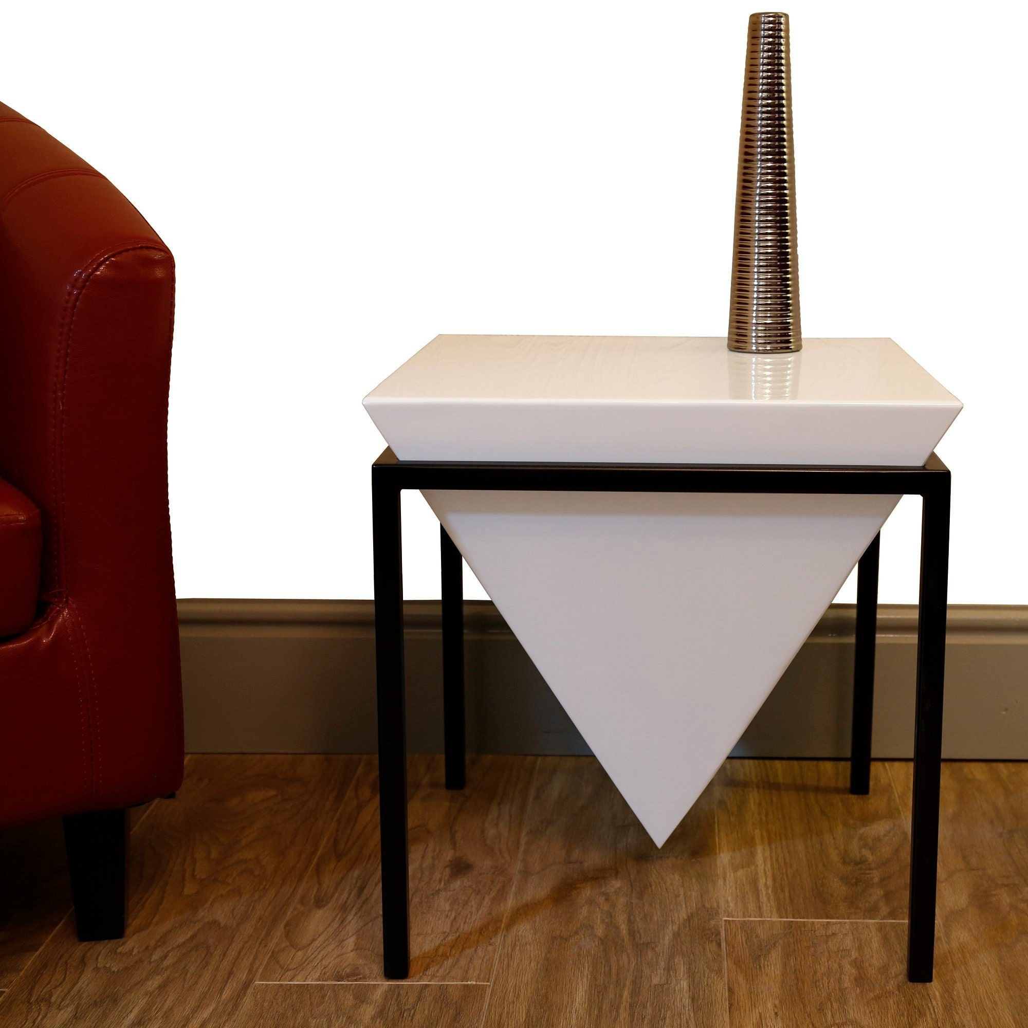 Metal triangle sale end table