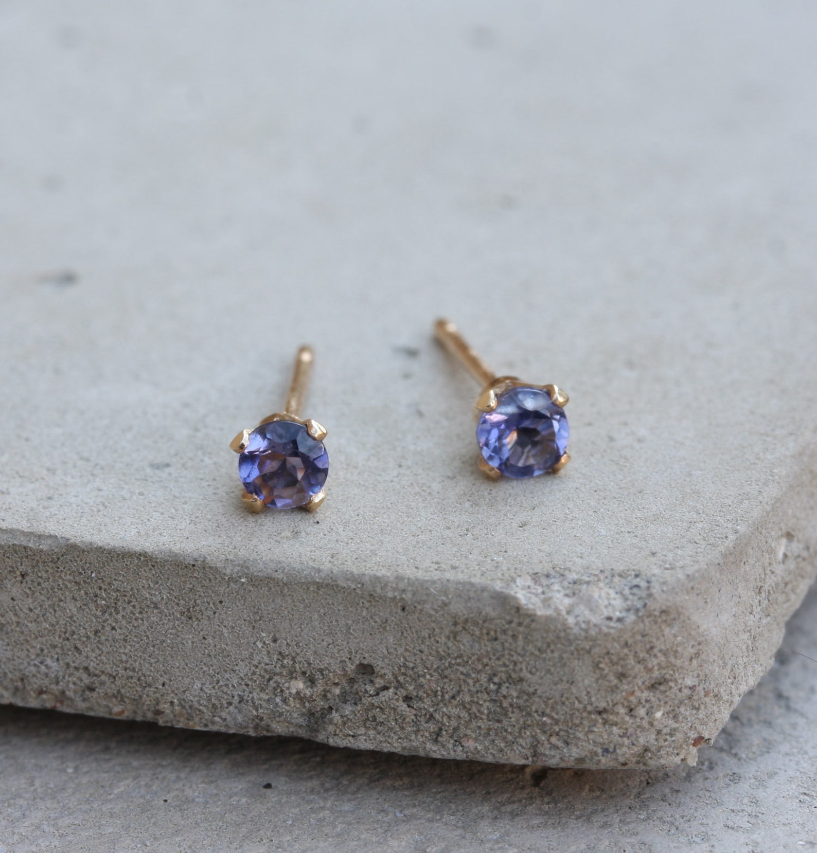 iolite stud earrings