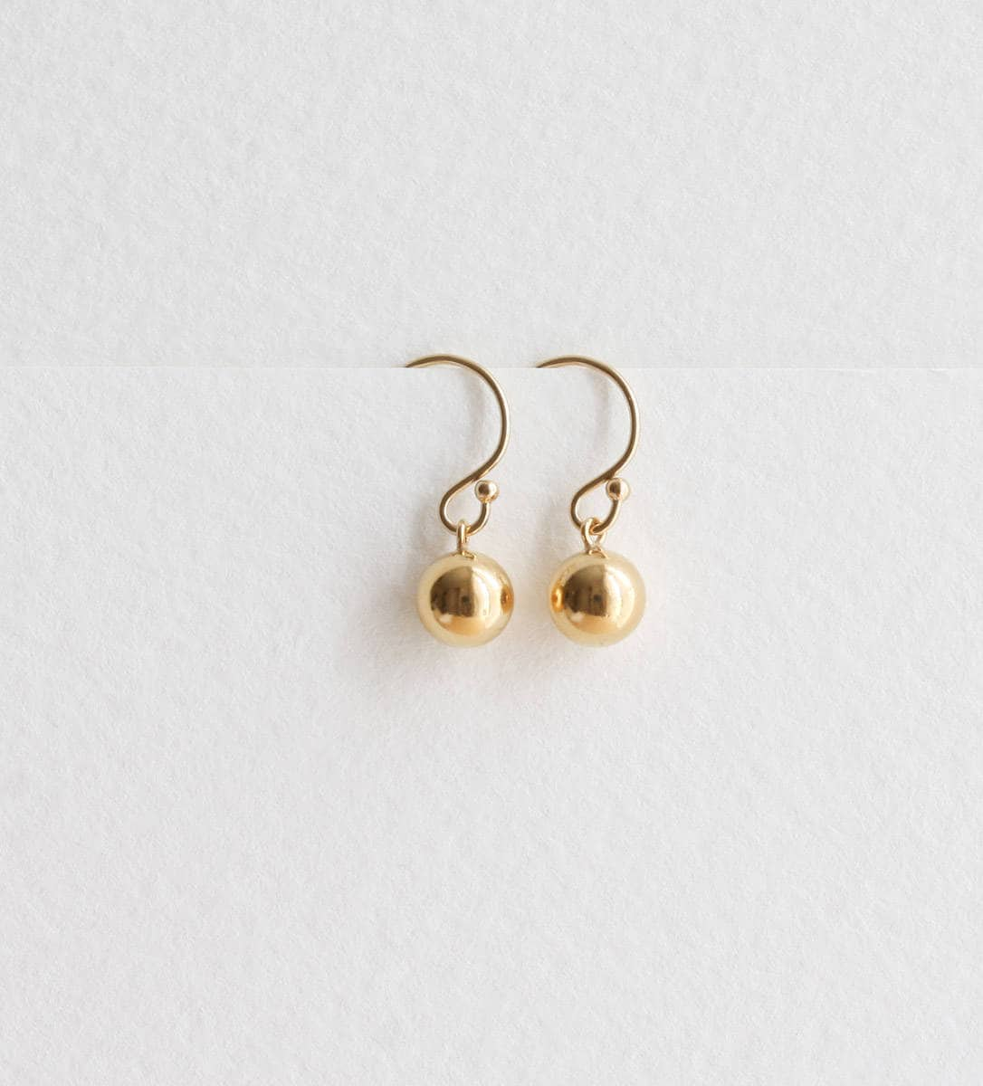 Gold Ball Earrings Dainty Gold Bauble Earrings Minimal - Etsy UK