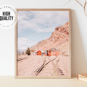 Wanderlust Desert Print, Digital Download, Boho Wall Art, Wall Art, Landscape, South America Decor, Argentina, Desert Print, Train Track