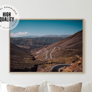 Mountain Landscape Print - Digital Download, Large Poster, Wall Art, Landscape, South America Decor, Argentina, Road Print, Mountain Print