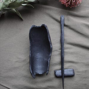 Beech  wood Tea Scoop Set: Rustic Tea Ceremony Chahé