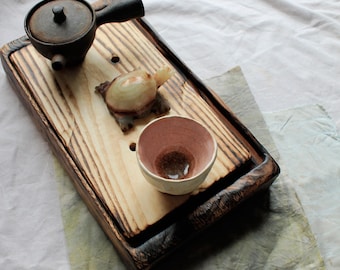 Wabisabi Oak Tea Table: Gong Fu Tea Ceremony Tray