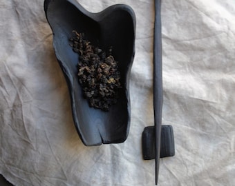Beech  chahe. Tea scoop made of wood for a tea ceremony.
