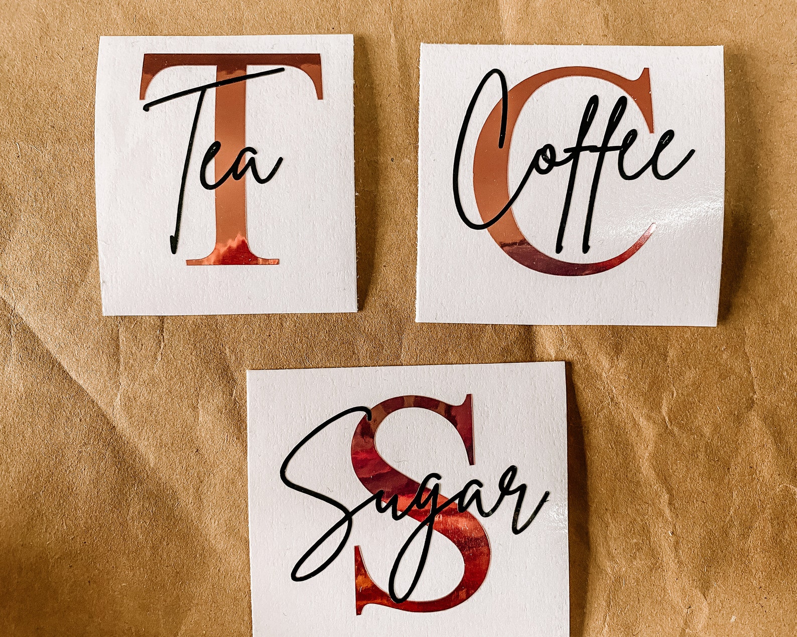Set of Tea Coffee Sugar Vinyl Labels Storage Labels Vinyl Etsy