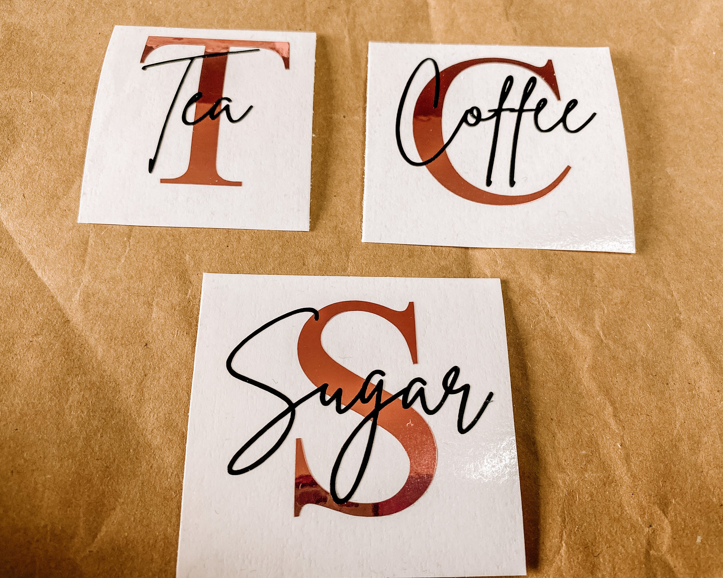 Set of Tea Coffee Sugar Vinyl Labels Storage Labels Vinyl Etsy