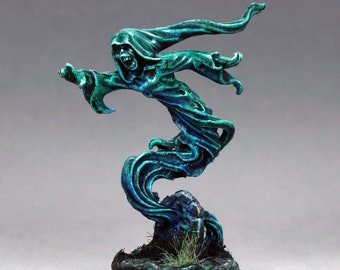 painted dnd Ghost Miniature, painted Wraith miniature, painted Hypnotic Spirit, Dungeons and Dragons, painted reaper ghost miniature,spectre