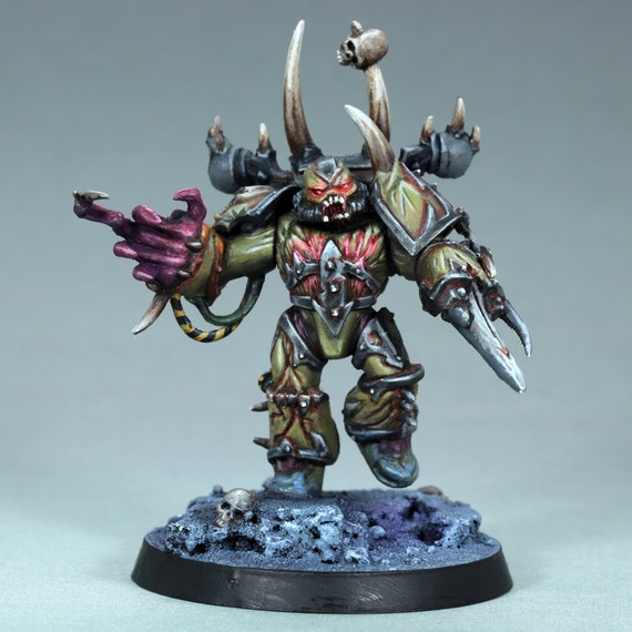 ウォーハンマー 40,000 デスガードペイント済みミニチュア ペイントされたポゼッテッドミニチュア、ペイントされたデスガード