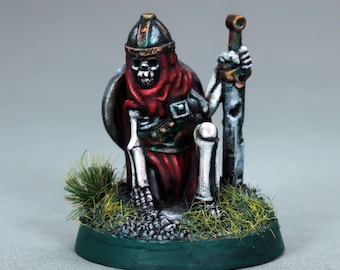 painted DnD skeleton guard Miniature, painted dnd Skeleton with swrod and shield, painted d&d Skeleton miniature, paint Dungeons and Dragons