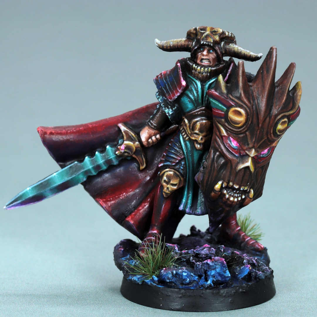Painted Antipaladin Miniature, Painted D&d Warrior Miniature, Painted ...