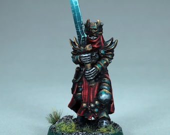 painted DnD skeleton Miniature, painted Skeleton with greatsword, painted Skeleton with armour, Dungeons and Dragons, D&D miniature scimitar