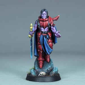 painted DnD Vampire Miniature, painted dnd vampire spawn, painted Strahd miniature,painted Dungeons and Dragons vampire,painted vampire lord