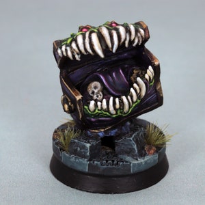 Mockingbeast Miniatur, bemalte Mimic Miniatur, bemalte Monsterminiatur, bemalte Miniatur, bemalte Dungeon Möbel, bemalte Kiste