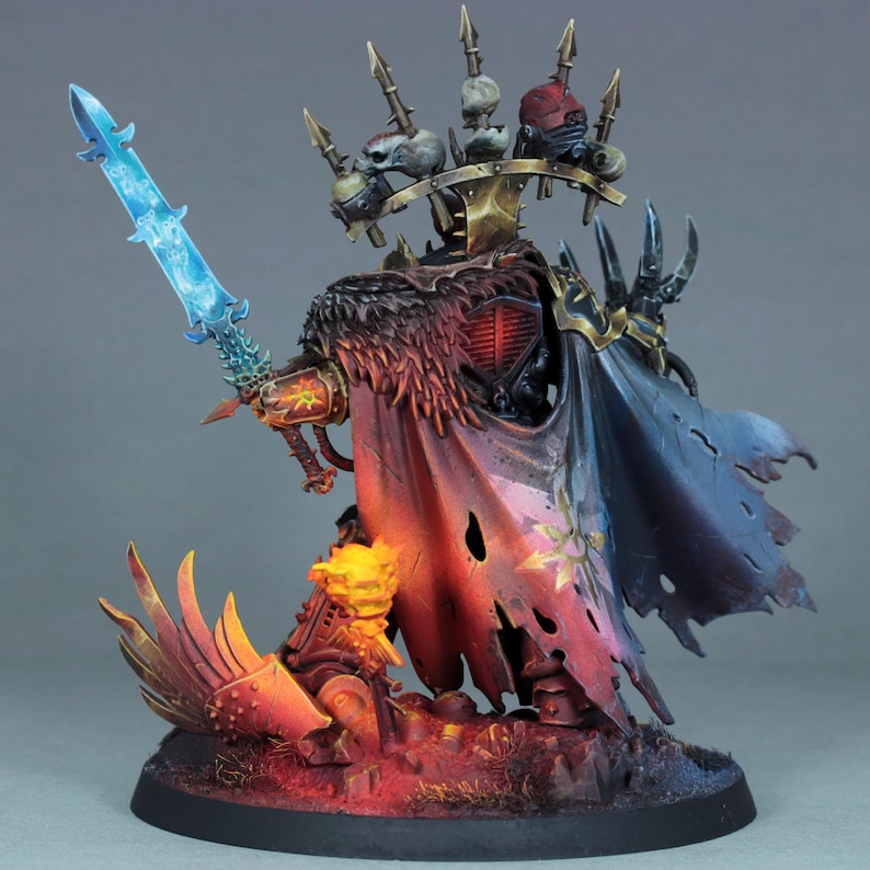 Painted Abaddon the Despoiler Miniature, Painted Black Legion Warmaster ...
