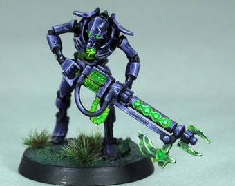 Painted Warhammer 40k Necron Warrior, Painted Necron Warrior
